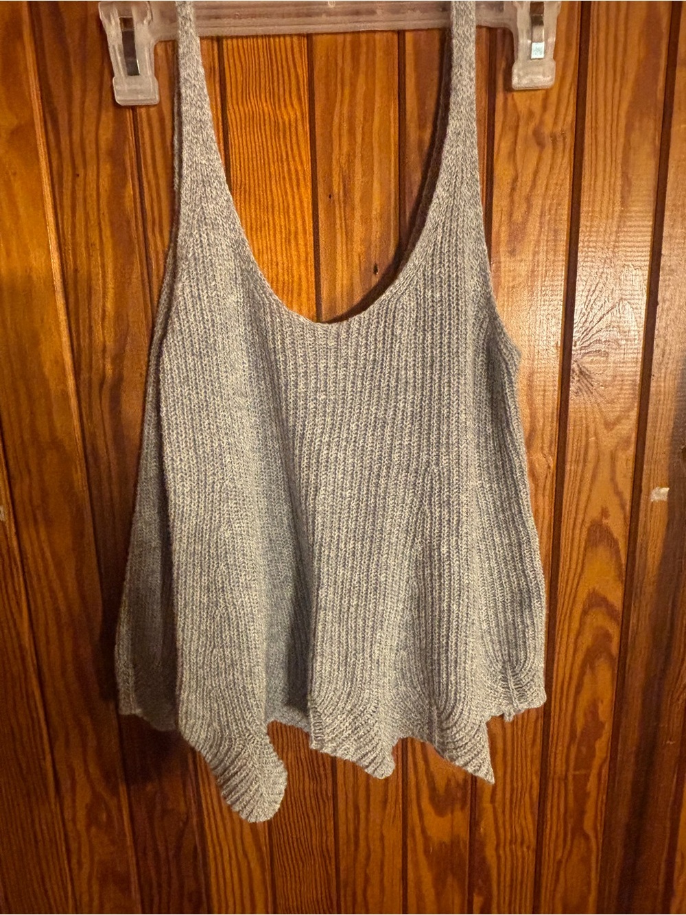 American Eagle Sleeveless Knit Tank Top - Light Gray